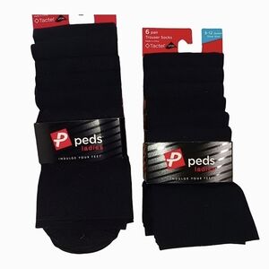 Peds Ladies Black Comfort Trouser Socks - 12 Pair Bundle